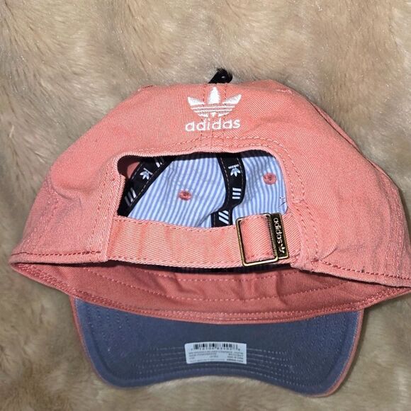 ADIDAS ORIGINALS RELAXED RAW PINK AND WHITE STRAPBACK HAT - NEW - Picture 4 of 6